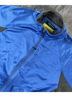 Novara Jacket Mens L Blue Black Cycling Outdoor Full Zip Pocket